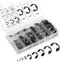 300Pcs/Box Metal E-Clips Shaft Retaining Rings Black E-Type Clip Washers Ri