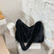Animal Pattern Shoulder Underarm Bag Women Plush Top-handle Handbag (5)