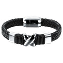 Fashion Rope China Men Bracelet Stainless Steel Leather X for Men Bracelet