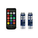 Multi-Color RGB 168 194 T10 LED Bulb w/RF Remote Control Fit Car Parking Lights