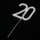 Rhinestone-Decorated Cake Topper for 20th Wedding Anniversary/Birthday Part