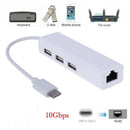 USB-C USB 3.1 Type C to USB RJ45 Ethernet Lan Adapter Hub Cable for Macbook B ï¼D