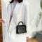 Women Mini Shoulder Bag Alligator PU Tote Chain Crossbody Pouch (Black)