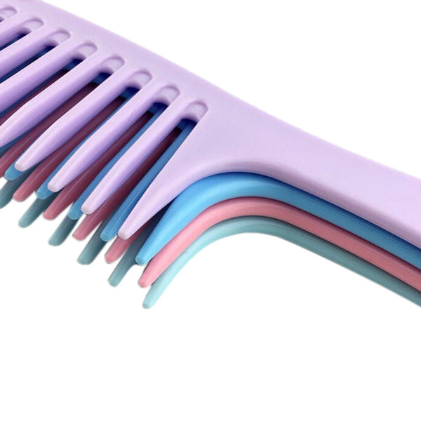 New  Wet Haircut Hair Comb Hairdressing Plastic Detangler Handle Wide-tooth C Cy