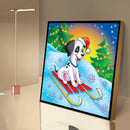 5D Full Drill Diamond Painting Kit Ski Dog Rhinestone Handicraft Mosaic