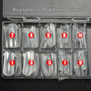 Set of 100 Coffin Nails Long Natural Full Colver Acrylic False Nails Ballerina