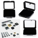 2x Gem Display Box Diamond Jewelry Coin Holder Glass Lid Box Storage Cases