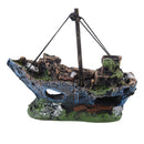 Aquarium Ornament Wreck Sailing Boat Sunk Ship Destroyer Fish Tank Cave Decor M&
