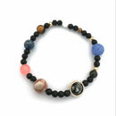 Solar System 9 Planets Universe Stars Women Office Style Natural Stones Bea S3I7