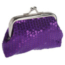 Women's Sequins Coin Purse Buckle Mini Wallet(purple)