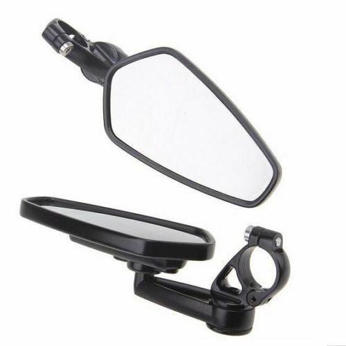 Black Motorcycle Round 7/8" Bar End Rearview Side Mirrors For Universal Motor