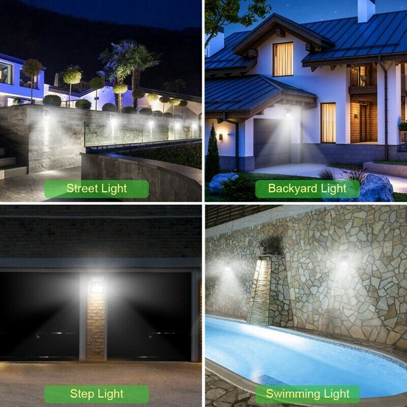100 Led Solar Light Outdoor Solar Wall Lamp Pir Motion Sensor Waterproof Bu
