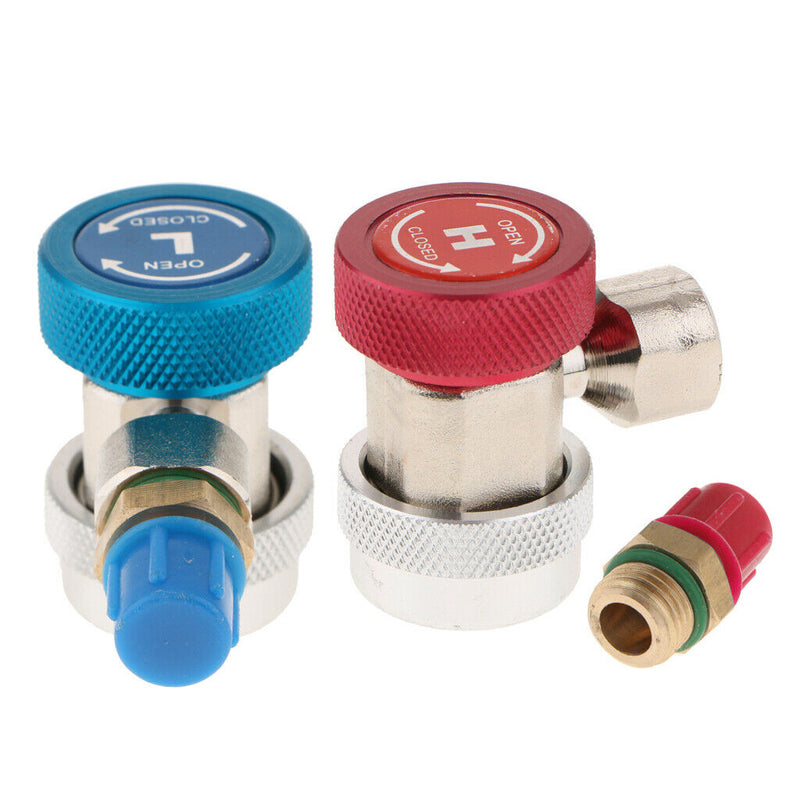 R134A High Low Quick Coupler Adapter Screwed Joint +Extractor Valve Core