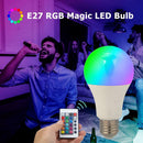 E27 RGB Magic LED Bulb Lights Changeable Colorful Lamp with Remote Control