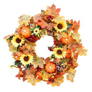 Pumpkin Pine Cone Berry Vine Round Wreath Door Hanging Garland Decor Christmas