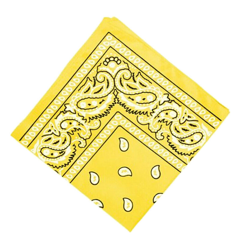 Novelty Print Bandana Scarf Head Wrap Neck Scarf Hair Band Wristband Yellow