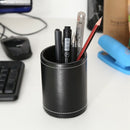 Faux Leather Pen Pot Pen/Pencil/Mobile Phone /Desk Supplies Organizer- Blac I5M8