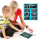 8pcs Stress Reliever Toys Blue Metal IQ Mind Montessori Brain Teaser Puzzle