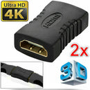 HDMI Female To Female Joiner Connector Adapter Coupler Extender HDTV HD 1080P *2