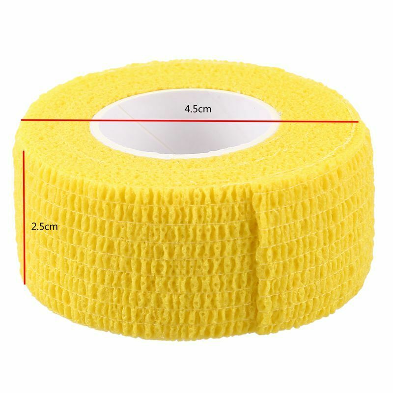 6 PCS First Aid Medical Self-Adhesive Elastic Bandage Tape (Yellow, 2.5cm) R4E5