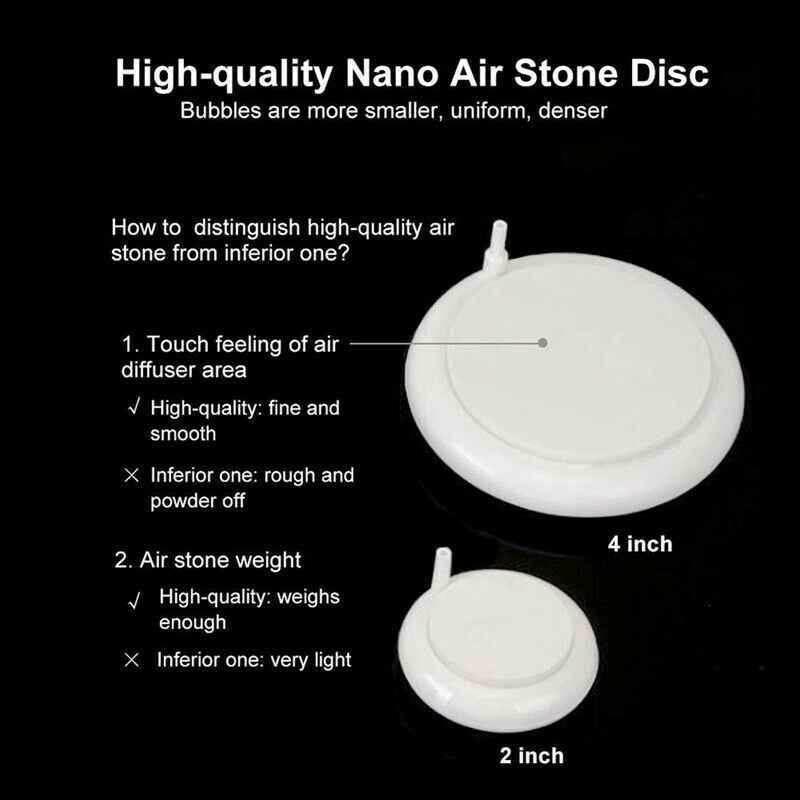 Aquarium Air Stone Kit, Fish Tank Bubbler, Nano Furnace Flue Round Air Ston U3Y9