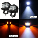 4 Inch Led Work Light Bar Side Shooter Combo White +Yellow Driving Strobe L