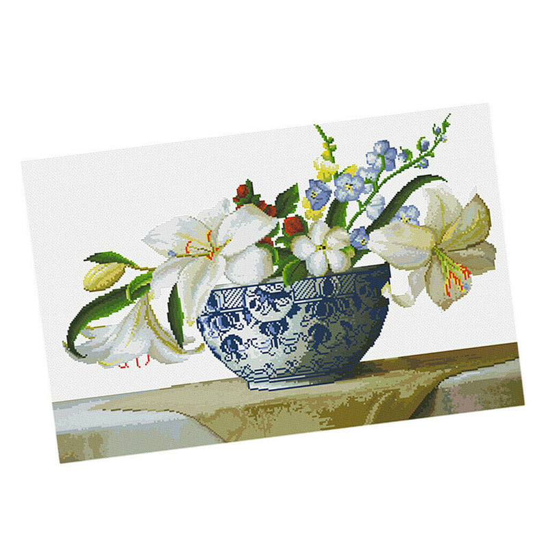 1 Set Lily Flower Patterns Counted Cross Stitch Kits Sets 11CT Decorations