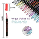 Double Line Outline Pen Markers 12 Colors Metallic Marker Pens Marker 2 Set