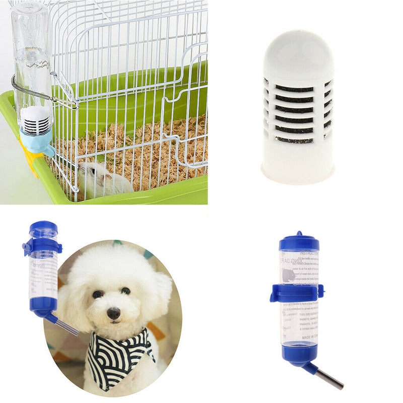 Small Dog Water Bottle Cat Water Feeder No Drip Waterer with 10Pcs Filters