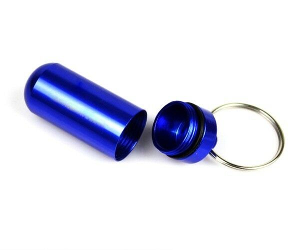 Portable Small Aluminum Waterproof Pill Bottle Cache Drug Container Keychain  Gw