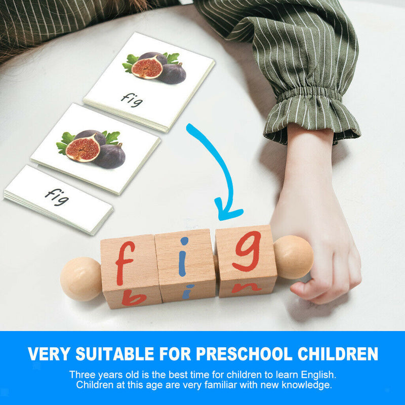 Montessori Learning English Cards Alphabet Spelling Words Kids Games Spelling