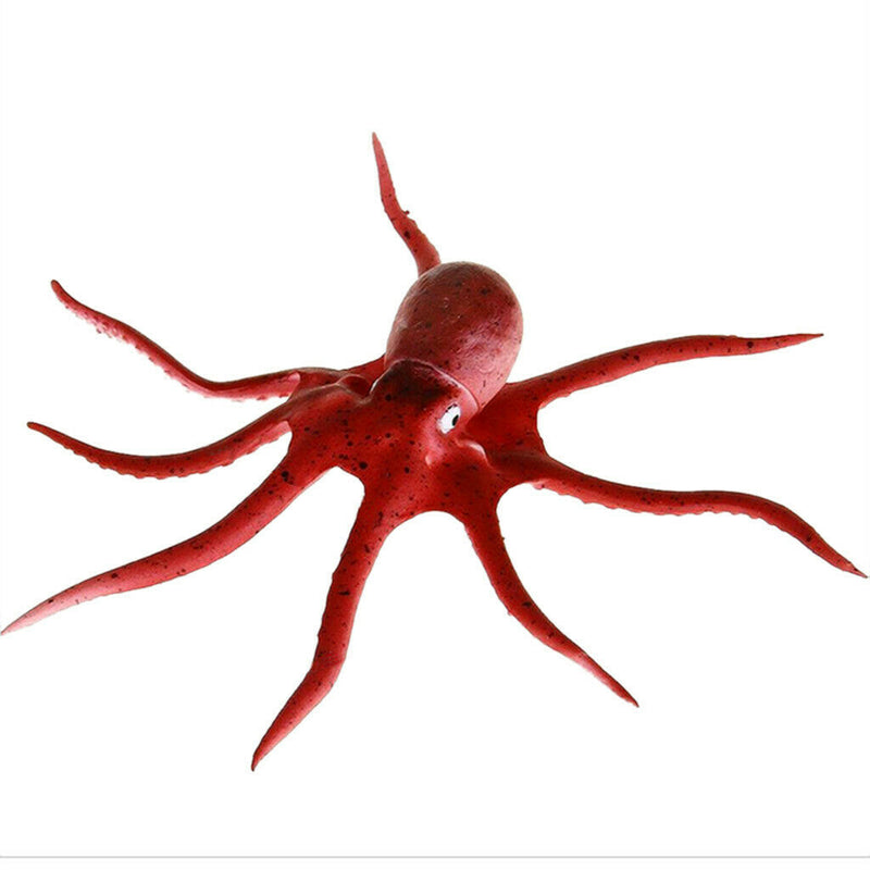 Artificial Silicone Glowing Effect Octopus Aquarium Fish Tank Decor Brown S