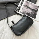 Fashion Lattice Pattern Women Handbag Chain Shoulder Underarm Bag (Black)
