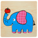 Wooden Cartoon Animal Jigsaw Puzzle Board Kids Educational Toys (Elephant)