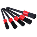 5x Detailing Brush Cleaning Natural Boar Hair Brushes Auto Care Car Detail Tool@