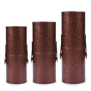 Portable PU Leather Cosmetic Storage Box Makeup Pen Brush Cup (S Brown) A