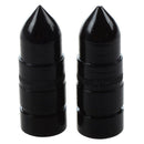 2 Pcs Black Bullet Shape Tire Valve Stem Cap for Car Motorcycle Bicycle
