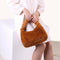 Women Winter Fur Handbag Plush Shoulder Underarm Bag Fashion Clutch (Brown)