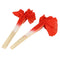 Hand Made Belly Dance Dancing Bamboo Long Fan Red 2 Pcs I8V1