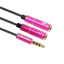 3.5mm Male to Headphone+Mic Audio Splitter Cable for Phone PC Tablet