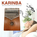 17 Keys Mahogany Wood Kalimba Thumb Finger Piano Musical Instrument (Lotus)