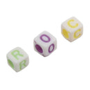 1000 Pcs Acrylic Spacer Beads Square Mixed 6mmx6mm(2/8 inch x2/8 inch) S5U6