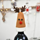 10pcs Mini Christmas Cute Elk Wine Bottle Cap Holiday Dining Table Decor A