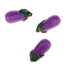 12 Plastic Eggplant Pendant Charm Keyring Keychain Jewelery DIY Making Toys