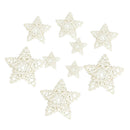 9Pcs White 3 Sizes Mixed Star Wicker Rattan Balls - Decorative Orbs Balls DIY