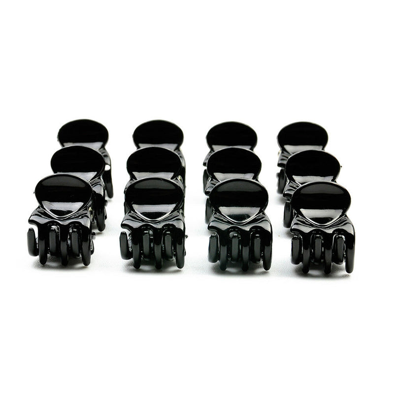Fashion 12x Women Black Plastic Mini Hairpin 6 Claws Hair Clip Hairclip Clamps