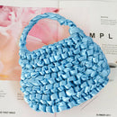 Ribbon Hand-woven Women Handbag Ladies Crochet Handmade Totes Clutch Bags