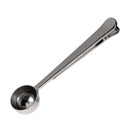 Stainless Steel Ground Coffee Measuring Spoon Scoop With Bag Sealing Clip