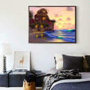 5D DIY Full Drill Diamond Painting Sunset Seaside Cross Stitch Embroidery