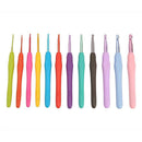 12pcs Aluminum Crochet Set TPR Handles Knitting Needles Kit Weaving Tools